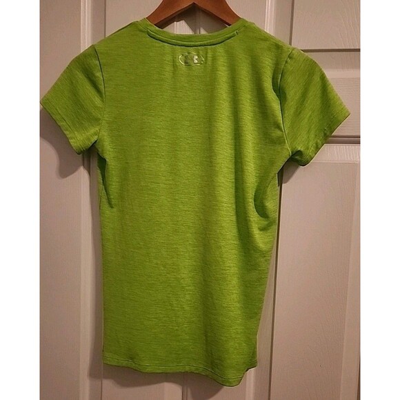 Under Armour Women's XS Top Green Logo Exercise T Shirt - Picture 3 of 7